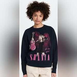NWT Daydreamer Shania Twain let’s go girls Black Pink leopard guitar Sweatshirt